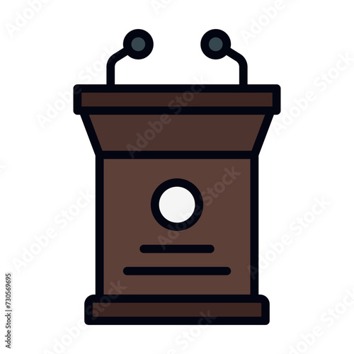 Podium filled line icon