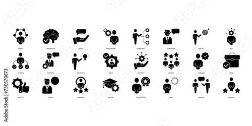 expert icons set. Set of editable stroke icons.Vector set of expert