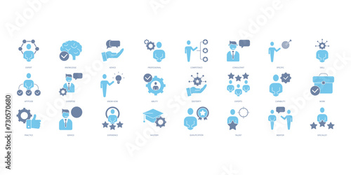 expert icons set. Set of editable stroke icons.Vector set of expert