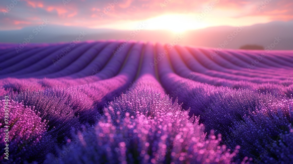 Tranquil Lavender Bloom at Mid-Range Capture. Made with Generative AI Technology