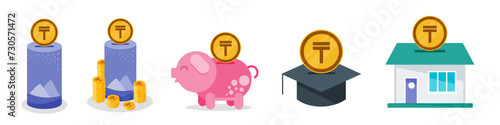 Saving Kazakhstani Tenge Money Set