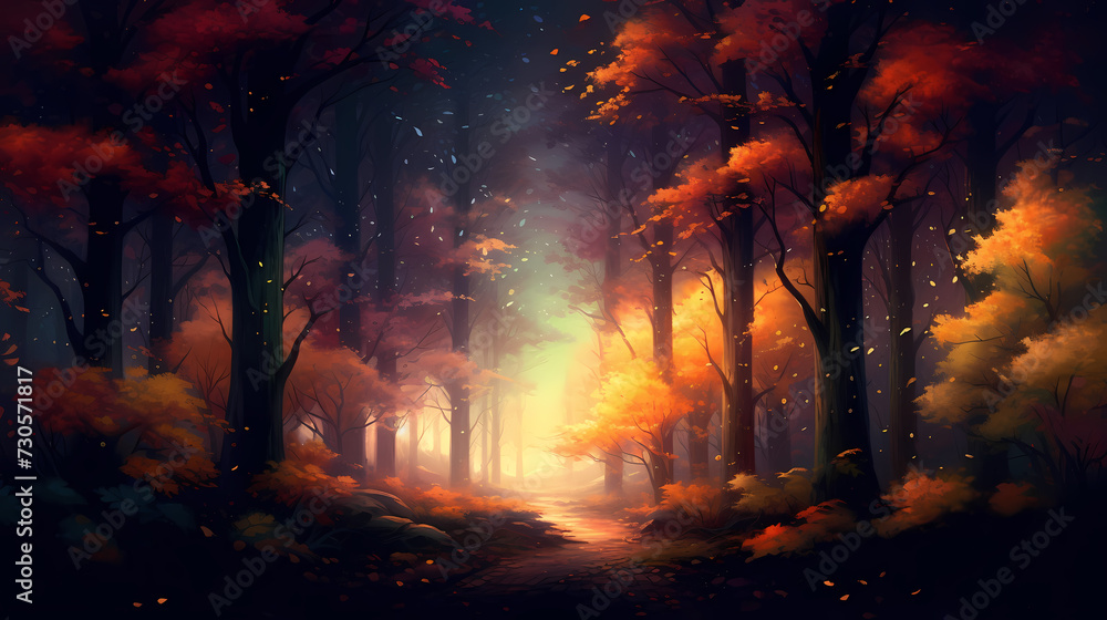 Forest background, vibrant trees Forest background, vibrant trees