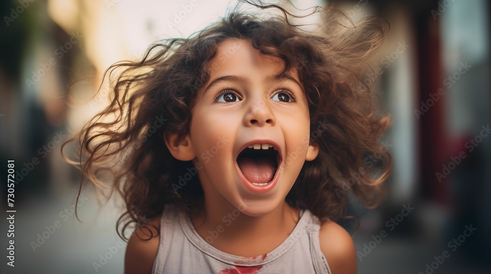 Image of a little screaming girl.