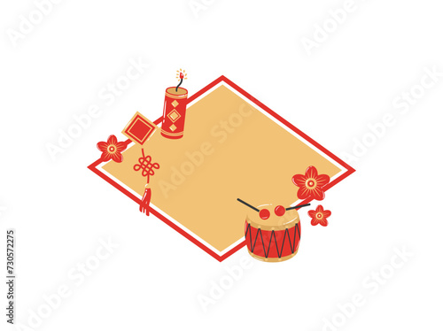 Chinese Frame Background with Ornament 