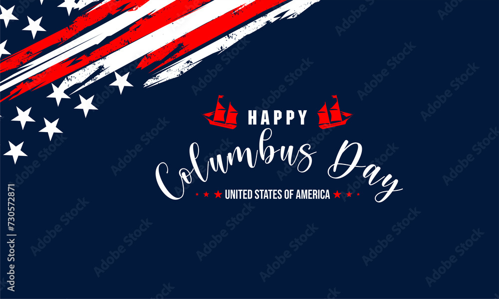 Happy Columbus Day October 2023, USA Background, Columbus Day Celebration with the US flag Happy Columbus Day October 2023, USA Background, Columbus Day Celebration with the US flag