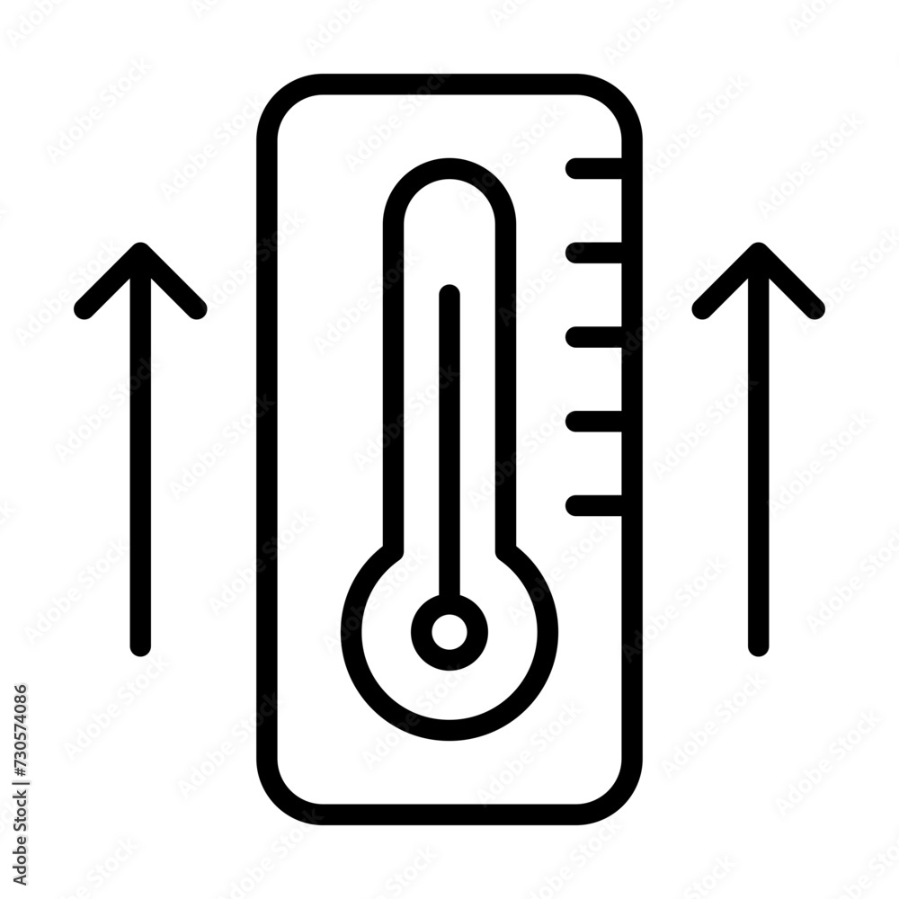 Rising Temperatures line icon Rising Temperatures line icon