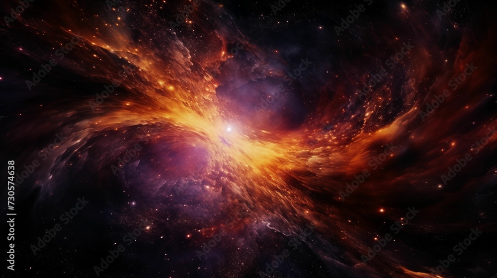 Fototapeta premium Image of a galaxy warped, with swirling colors.