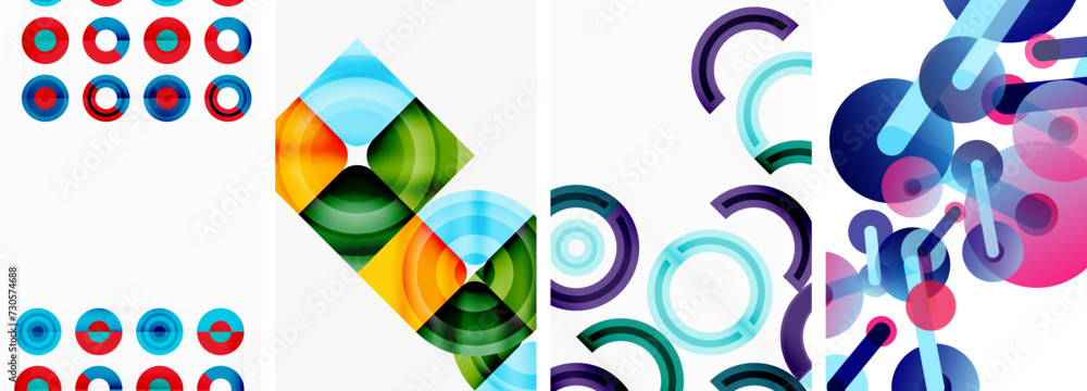Circles and rings geometric backgrounds. Posters for wallpaper, business card, cover, poster, banner, brochure, header, website Circles and rings geometric backgrounds. Posters for wallpaper, business card, cover, poster, banner, brochure, header, website