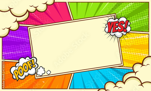 Blank comic cartoon scene page frame background design