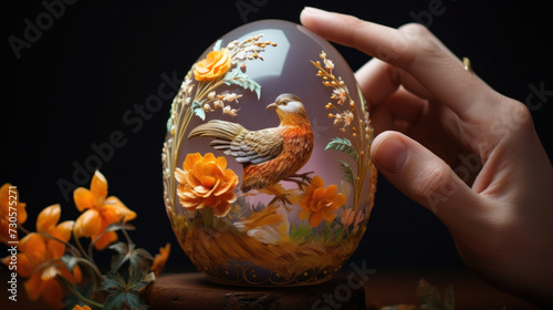 Hand-Painting Floral Designs on Easter Eggs