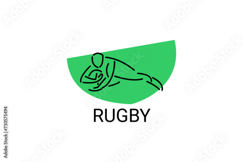 Rugby sport vector simple icon. playing rugby. sport pictogram, vector illustration.