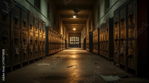 Image of an old school corridor.