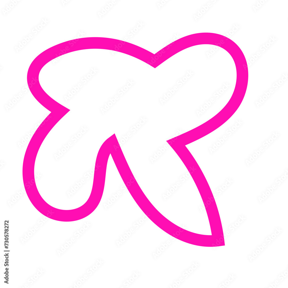 Pink Outline Abstract Shape Vector Pink Outline Abstract Shape Vector