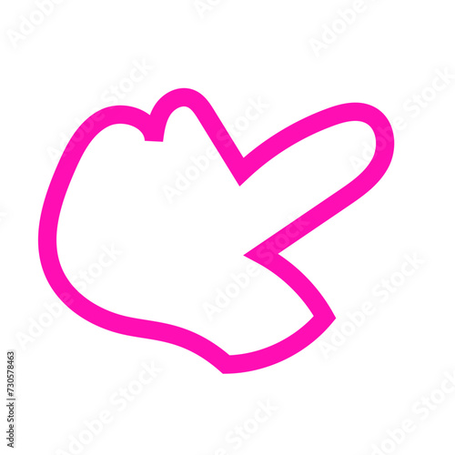 Pink Outline Abstract Shape Vector 