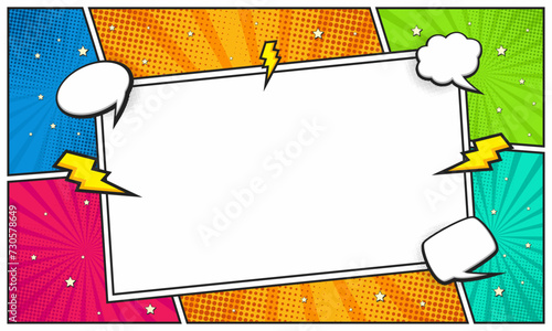 Blank comic cartoon scene page frame background design