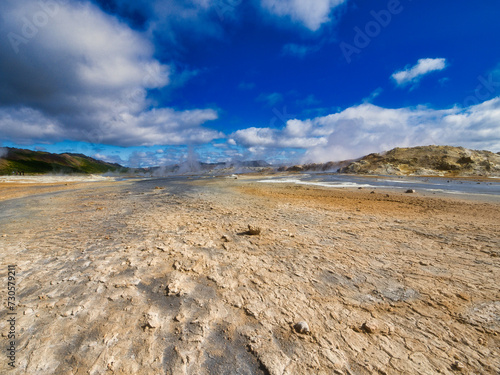 Vászonkép Volcanic fumarole and mud field in Iceland