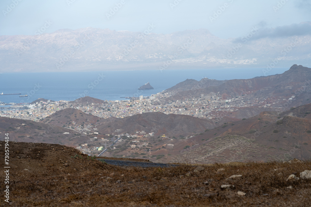 Blick vom Monte Verde auf Mindelo und den Atlantik