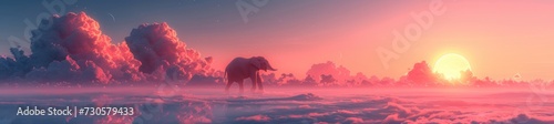 playful elephants floating on clouds (1) 