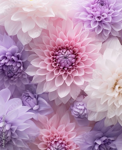 Beautiful flowers background with purple and pink flowers. Generative AI. © serg3d
