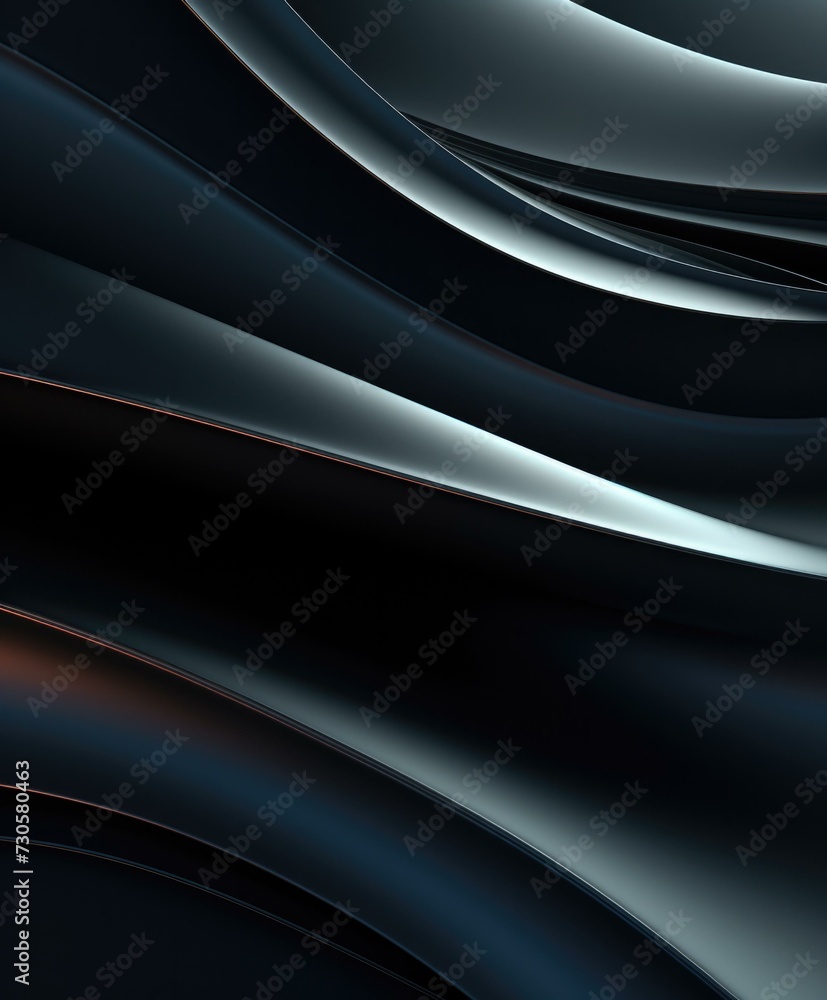 Black and white abstract background with waves. Generative AI.