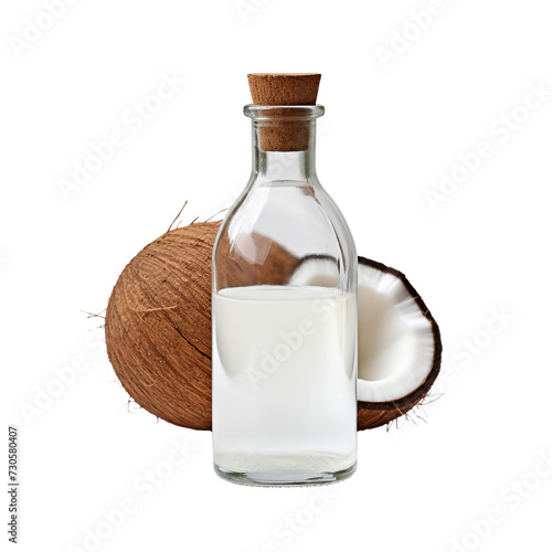 Coconut Oil bottle isolated on transparent background