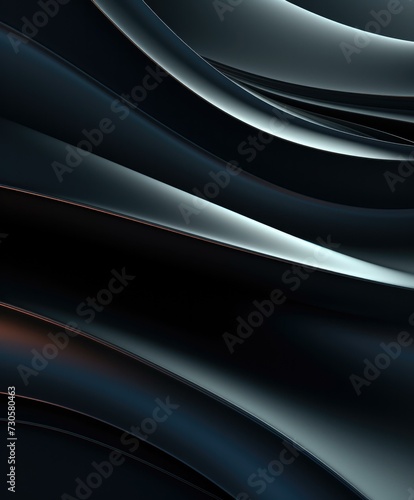 Black and white abstract background with waves. Generative AI. © serg3d