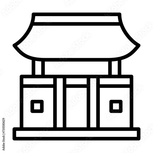 Kyoto Temples line icon
