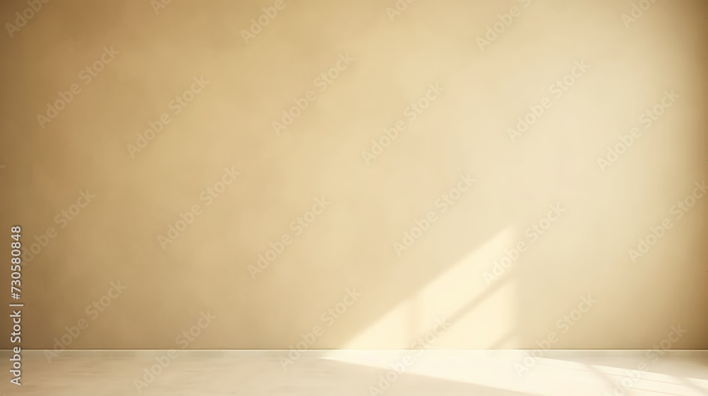 Minimalist abstract soft light beige background for product presentation with sunlight shadow from the window. Minimalist abstract soft light beige background for product presentation with sunlight shadow from the window.