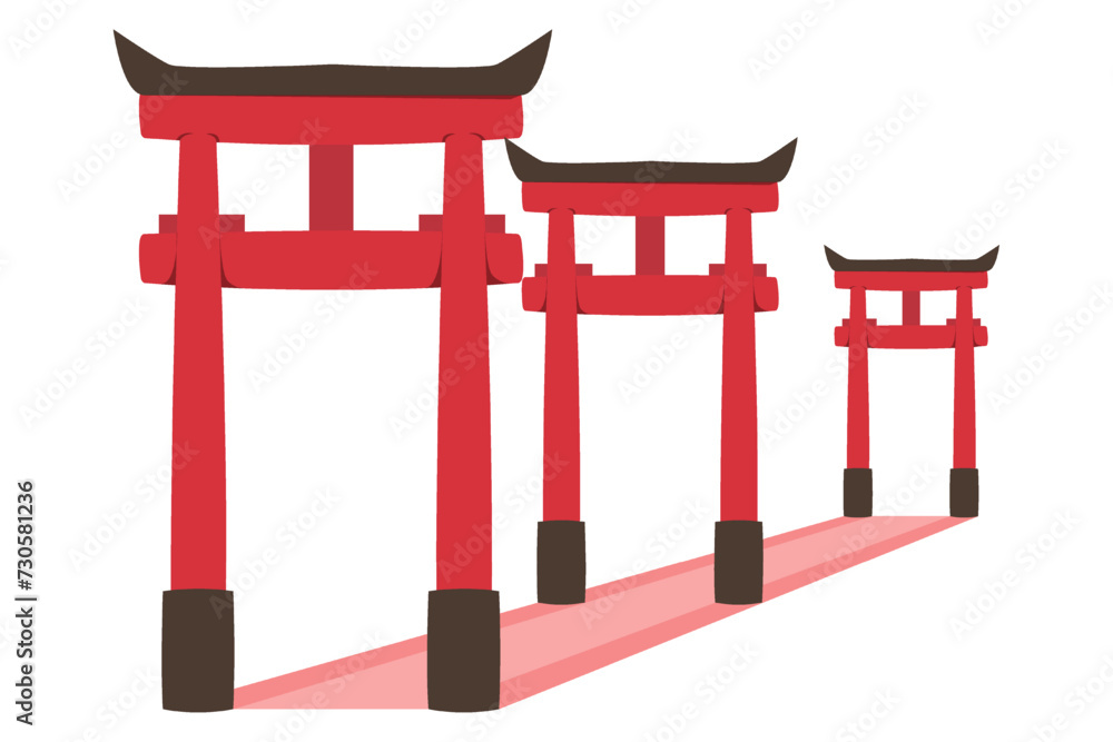 Torii Gate Hand Drawn Spring Sticker Design Torii Gate Hand Drawn Spring Sticker Design