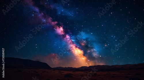 Milky Way Galaxy Tree Landscape Photography (Generative AI) © Dee