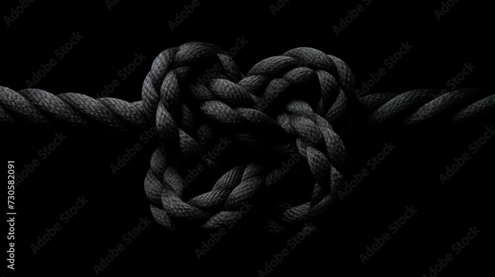 Image of knot on a smooth black background. Image of knot on a smooth black background.