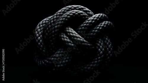 Image of knot on a smooth black background.