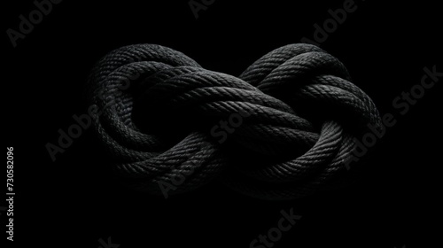 Image of knot on a smooth black background.