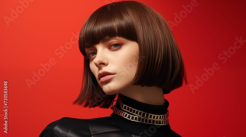 Wallpaper Mural Image of woman with a chic bob cut hairstyle. Torontodigital.ca