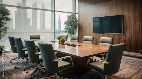 Image of the conference room, decorated with modern furniture. © kept