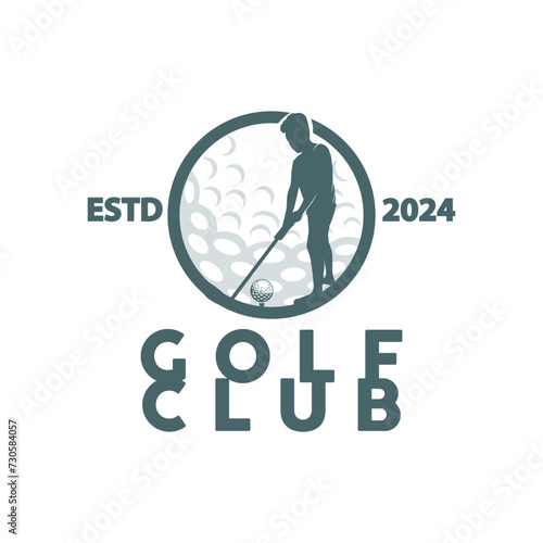 Golf logo illustration design golfer tournament golf game team club sport template symbol