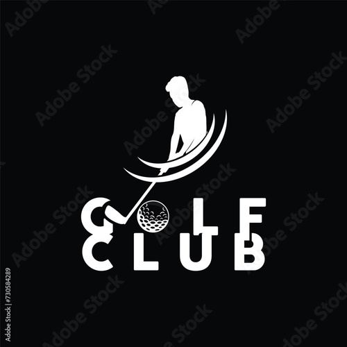 Golf logo illustration design golfer tournament golf game team club sport template symbol