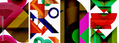 Triangle poster abstract background set for wallpaper, business card, cover, poster, banner, brochure, header, website