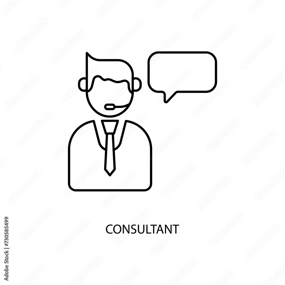consultant concept line icon. Simple element illustration. consultant concept outline symbol design. consultant concept line icon. Simple element illustration. consultant concept outline symbol design.