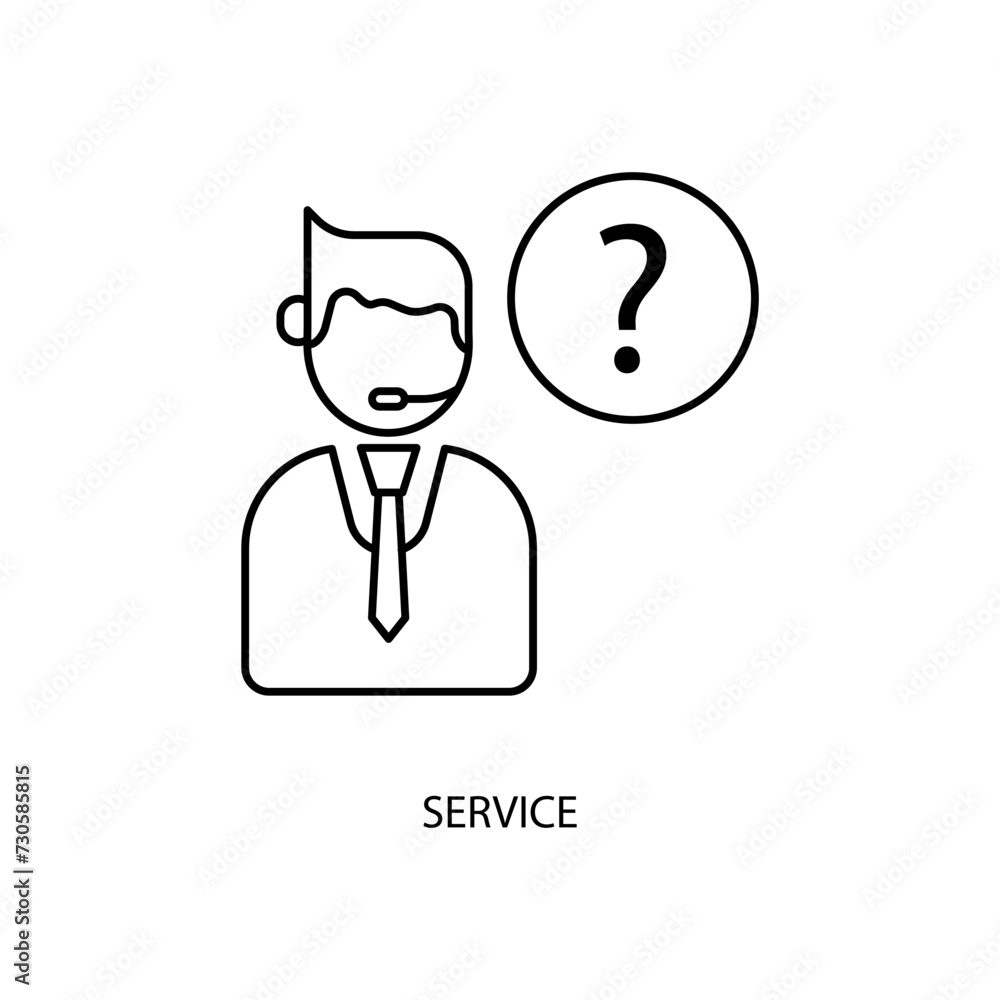 service concept line icon. Simple element illustration. service concept outline symbol design. service concept line icon. Simple element illustration. service concept outline symbol design.