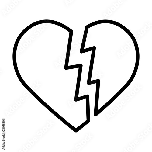Broken Heart line icon