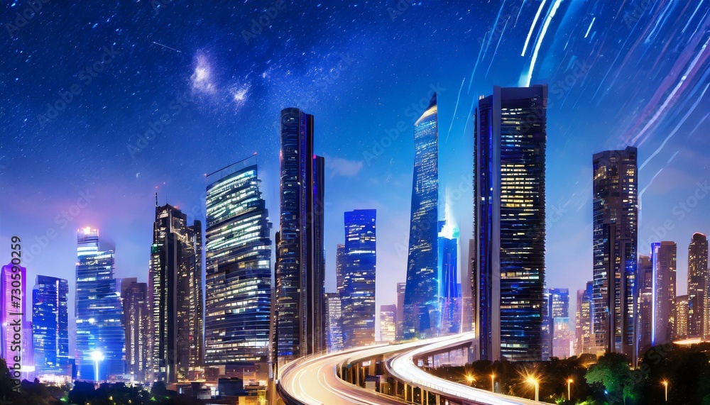 Fototapeta premium city skyline at night