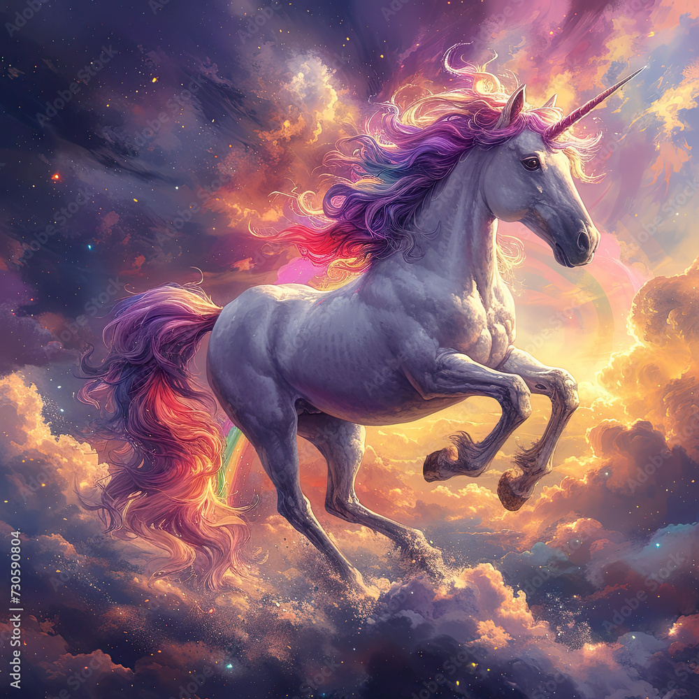 Enchanting Purple Unicorn Prancing Joyfully Enchanting Purple Unicorn Prancing Joyfully