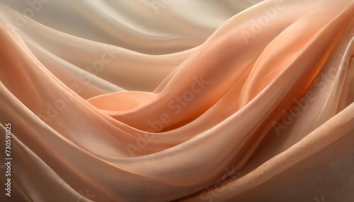 Silk fabric background peach fuzz color of the year 2024 photo