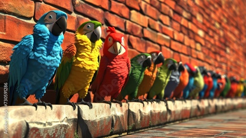 Cartoon scene A line of parrots stand in front of a brick wall one parrot raising a wing to his mouth as he delivers his punchline. Why did the parrot become a standup