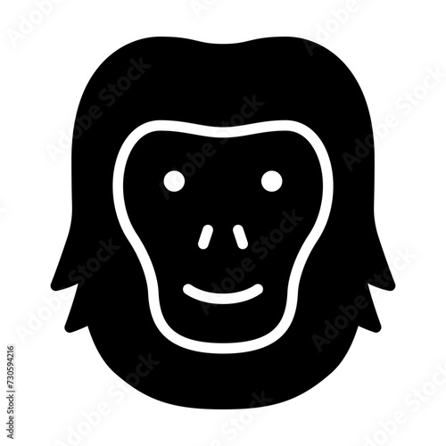 Orangutan glyph icon
