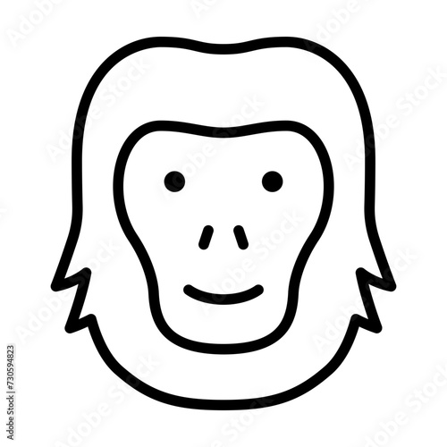 Orangutan line icon