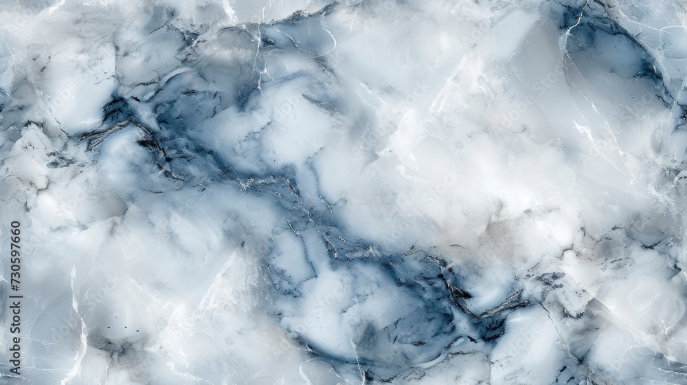 Simple and Elegant Marble Pattern in White with Subtle, Soft Blue Accents for a Luxurious Feel