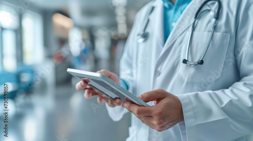 doctor with tablet in hospital