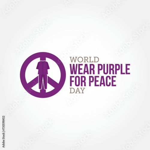 World Wear Purple for Peace Day Vector Illustration.  signal to potential extraterrestrials that we humans are peaceful and welcoming. flat style design.
